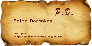 Pritz Domonkos névjegykártya